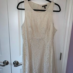 Cream lace fit and flare dress